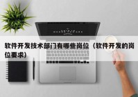 软件开发技术部门有哪些岗位（软件开发的岗位要求）