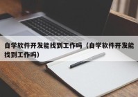 自学软件开发能找到工作吗（自学软件开发能找到工作吗）