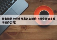 西安微信小程序开发怎么制作（西安微信小程序制作公司）