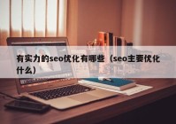 有实力的seo优化有哪些（seo主要优化什么）